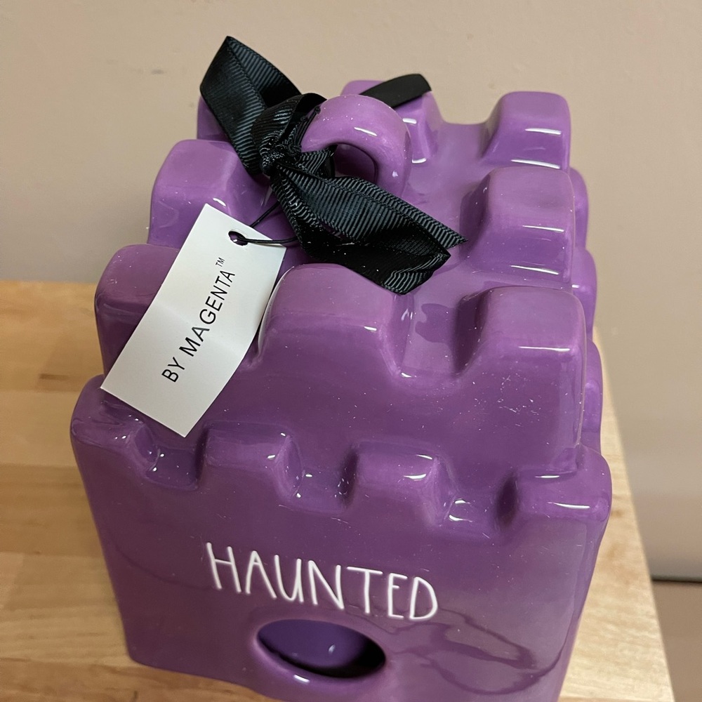 Rae Dunn Haunted Purple Castle Birdhouse Halloween Seasonal Home Decor - Picture 3 of 7